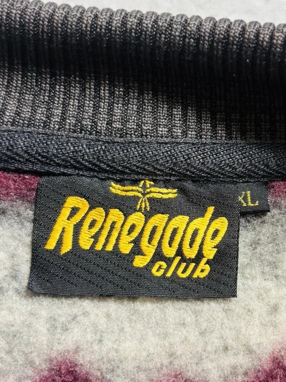 VINTAGE Renegade Club Fleece Sweatshirt Adult XL Heather Gray Alaska Embroidered